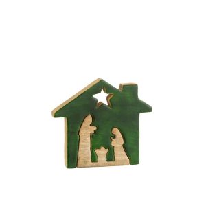 CRECHE HOUSE WOOD GREEN/NATURAL LARGE
