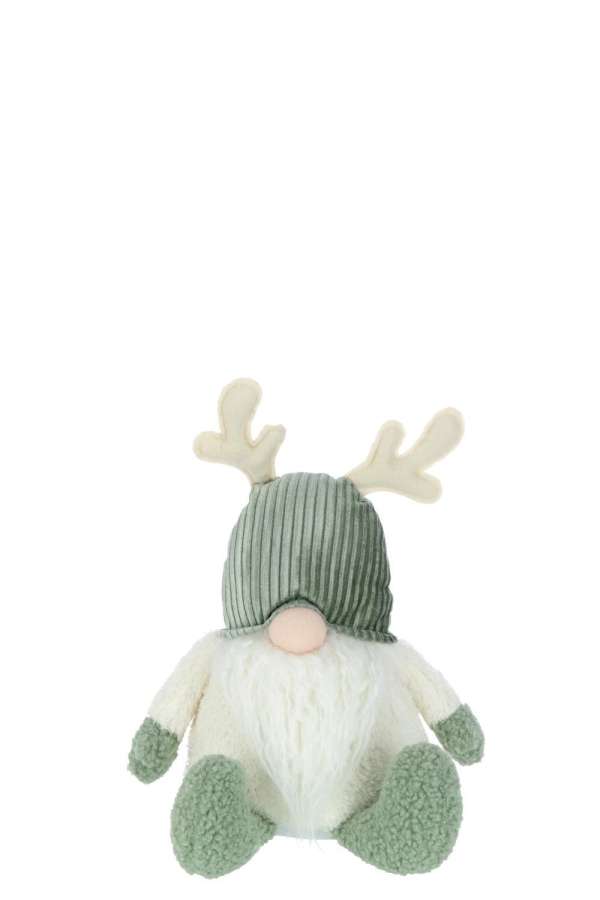 GNOME ANTLERS TEXTILE GREEN/BEIGE LARGE