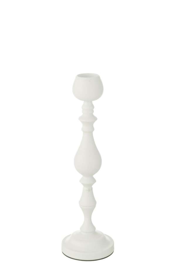 CANDLE HOLDER MONARCHY METAL WHITE SMALL