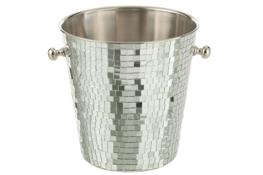 ICE BUCKET MOSAIC STAINLESS STEEL SILVER COLORED