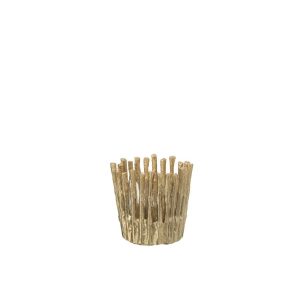 CANDLE HOLDER ALUMINIUM GOLD COLORED SMALL
