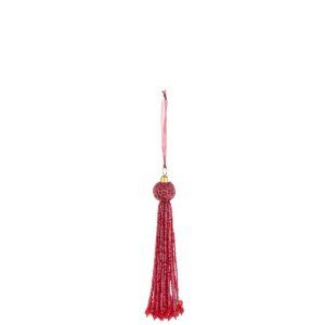 HANGER TASSEL BEADS CHRISTMAS RED