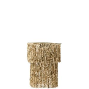 LAMP SHADE CHANDELIER FRINGES VINYL GOLD COLORED SMALL