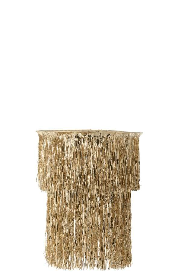 LAMP SHADE CHANDELIER FRINGES VINYL GOLD COLORED SMALL