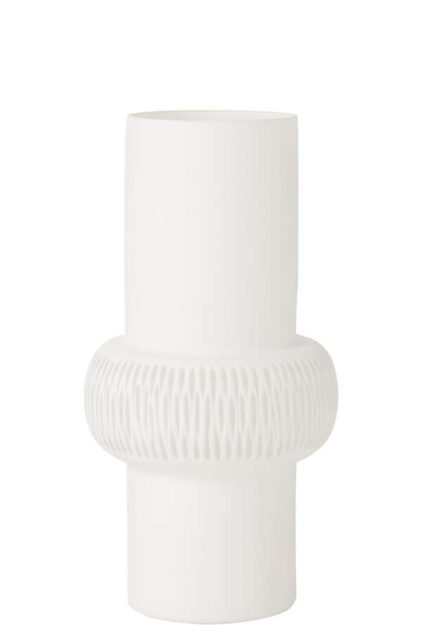 VASE STRIPE BALL GLASS WHITE LARGE