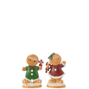 GINGERBREAD BOY+GIRL CANDY RESIN MIX SMALL ASSORTMENT OF 2