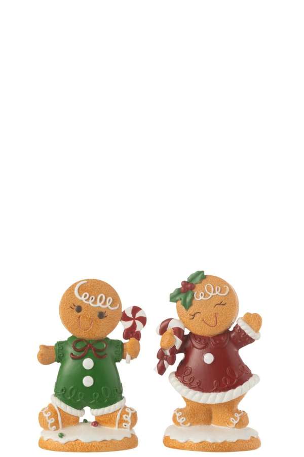GINGERBREAD BOY+GIRL CANDY RESIN MIX SMALL ASSORTMENT OF 2