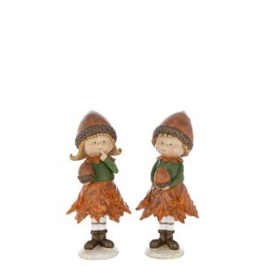 BOY/GIRL AUTUMN POLYRESIN MULTICOLORED LARGE ASSORTMENT OF 2