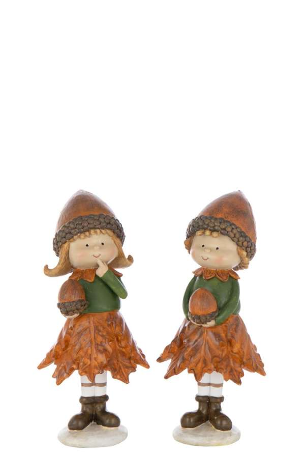 BOY/GIRL AUTUMN POLYRESIN MULTICOLORED LARGE ASSORTMENT OF 2