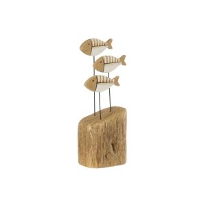 FISH ON BASE PAULOWNIA WOOD NATURAL/WHITE SMALL