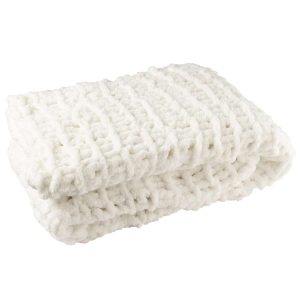 BLANKET KNITTED POLYESTER WHITE