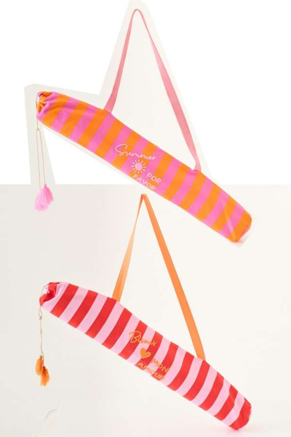 BEACH MAT SUMMER/BISOUS STRIPED POLYPROPYLENE MULTI ASSORTMENT OF 2