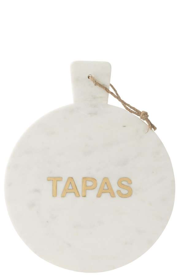 CHEESE BOARD ROUND TAPAS MARBLE WHITE
