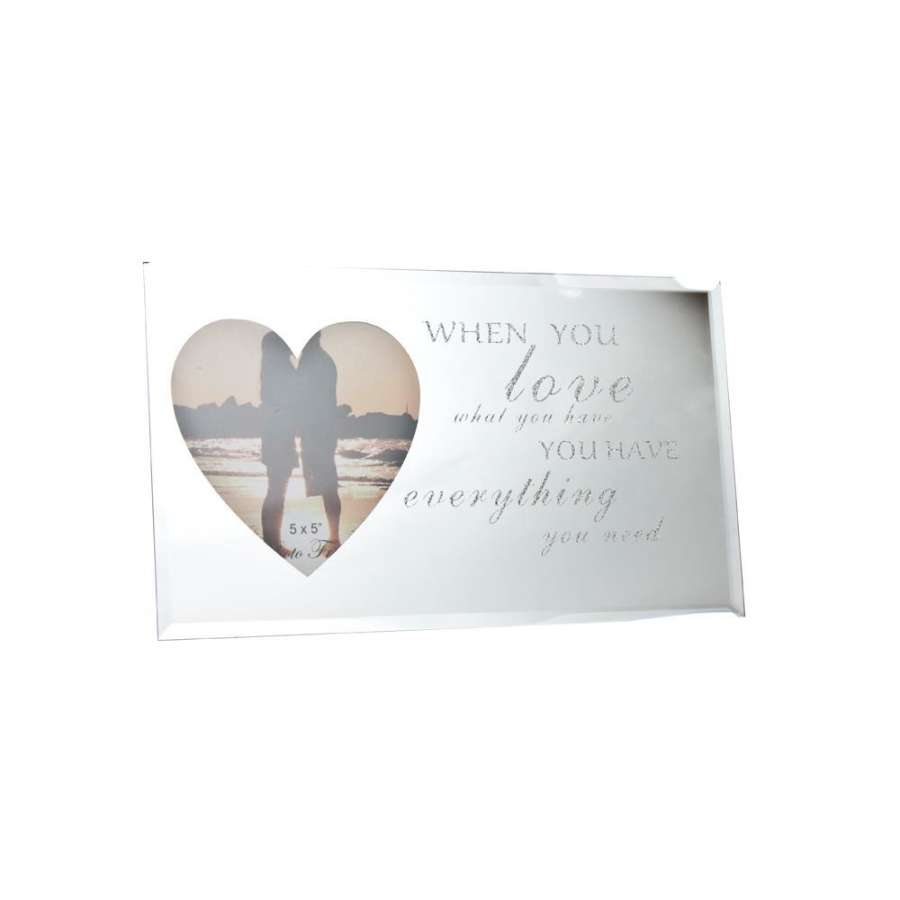 Ramme M/Hjerte "When You Love" 29X17Cm