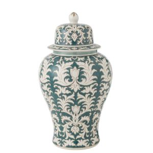 JAR VICTORIA AMPHORA PORCELAIN GREEN/WHITE