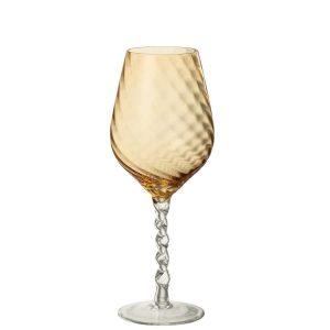 WINE GLASS STRIPED GLASS CARAMEL