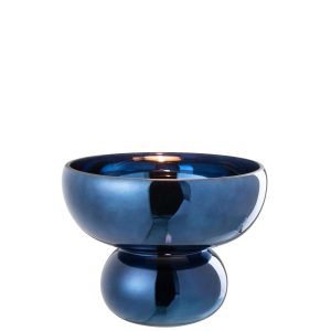 BOWL ROUNDED FOOT GLASS BLUE