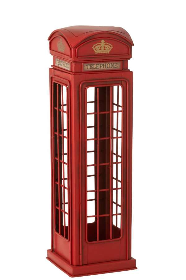 TELEPHONE BOX ANTIQUE METAL RED