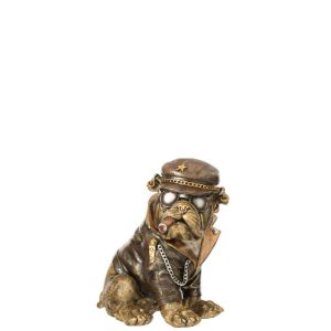 BULLDOG A CIGARETTE POLYRESIN ANTIQUE BROWN