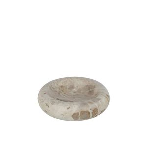 BOWL ROUND LOW MARBLE BEIGE SMALL