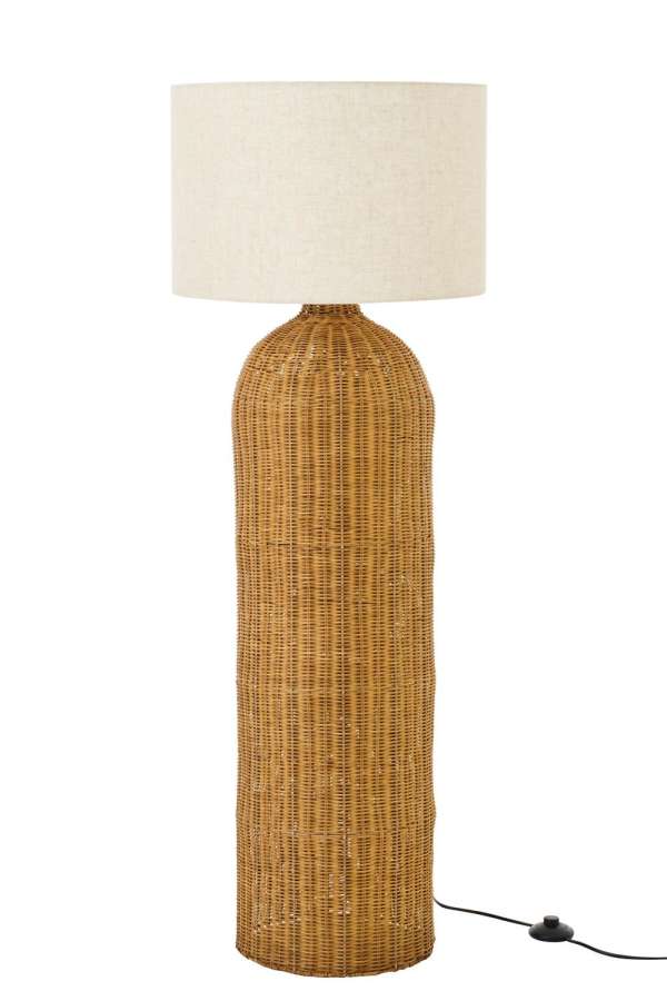 FLOOR LAMP CYLINDER METAL NATURAL/ECRU LARGE