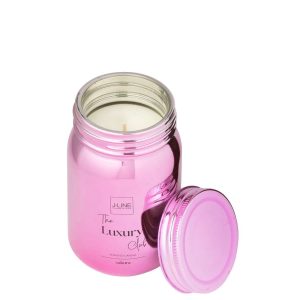 SCENTED CANDLE JAR GLASS PINK-69H