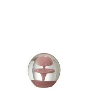 PAPERWEIGHT BUBBLE GLASS PINK SMALL