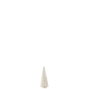 CHRISTMAS TREE DECO GLITTERS PLASTIC WHITE SMALL