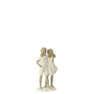 CHILDREN BOY + GIRL POLYRESIN WHITE/GREY