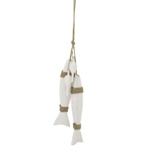 HANGER FISH MDF/ROPE WHITE