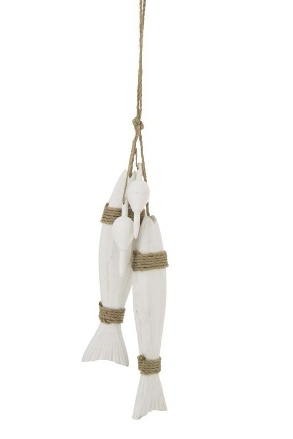HANGER FISH MDF/ROPE WHITE
