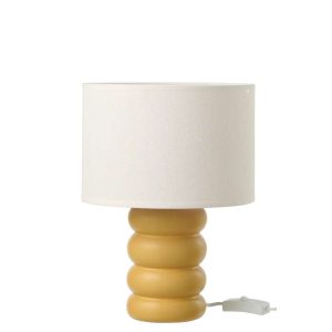 TABLE LAMP EVA LINEN OCHER YELLOW