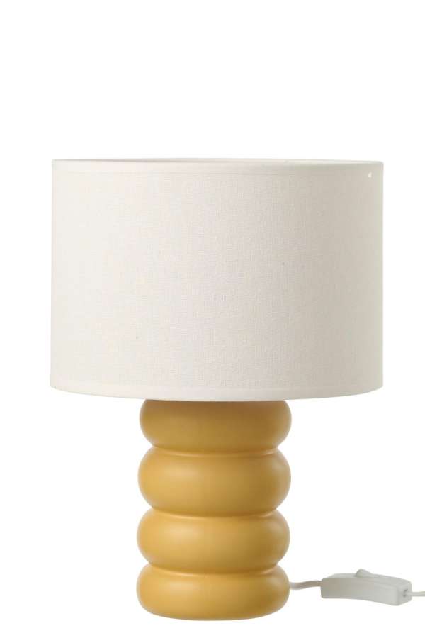 TABLE LAMP EVA LINEN OCHER YELLOW