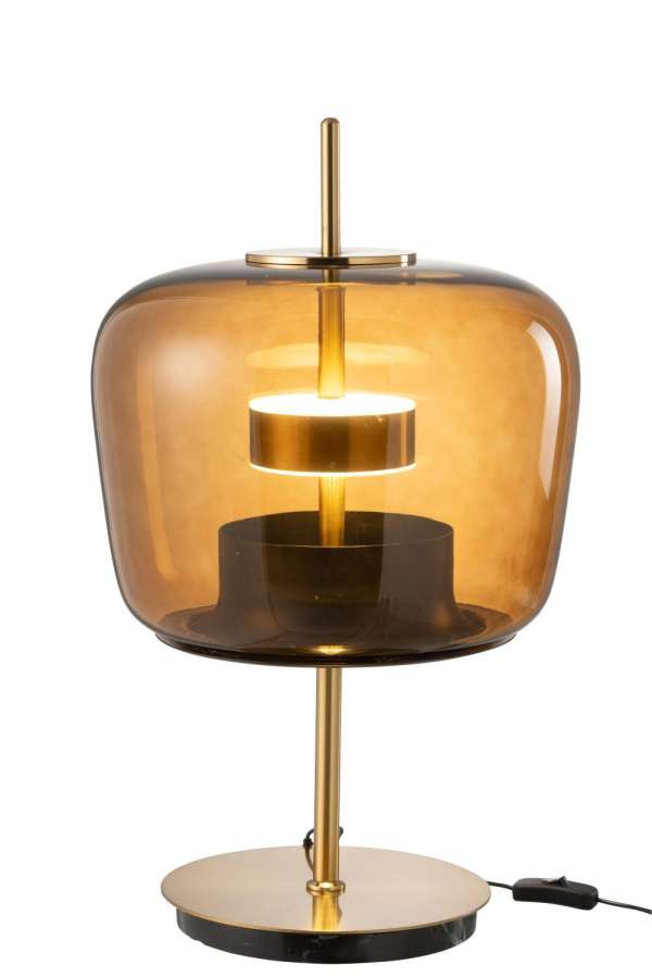 TABLE LAMP LED GLASS BROWN