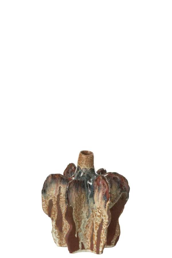 VASE NAGA CERAMIC  RUSTY BROWN SMALL