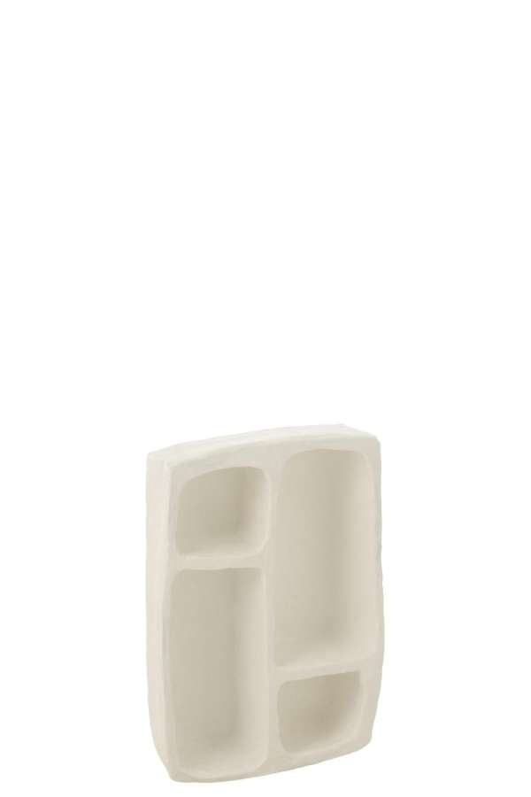 WALL RACK FLINT PAPER MACHE WHITE SMALL