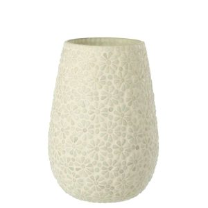 VASE MOSAIC GLASS WHITE/LIGHT GREEN