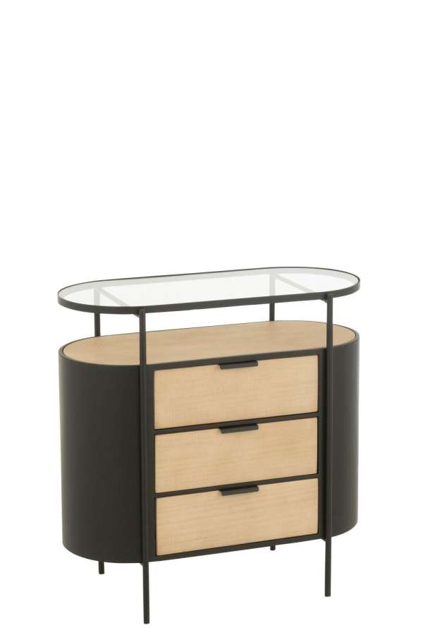 CABINET AVY IRON NATURAL/BLACK