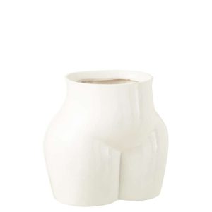 VASE LADY BOTTOM PEWTER SHINY WHITE