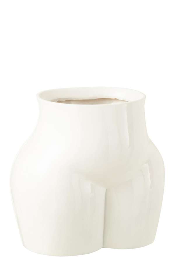 VASE LADY BOTTOM PEWTER SHINY WHITE