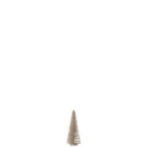 CHRISTMAS TREE DECO GLITTERS PLASTIC GREIGE SMALL