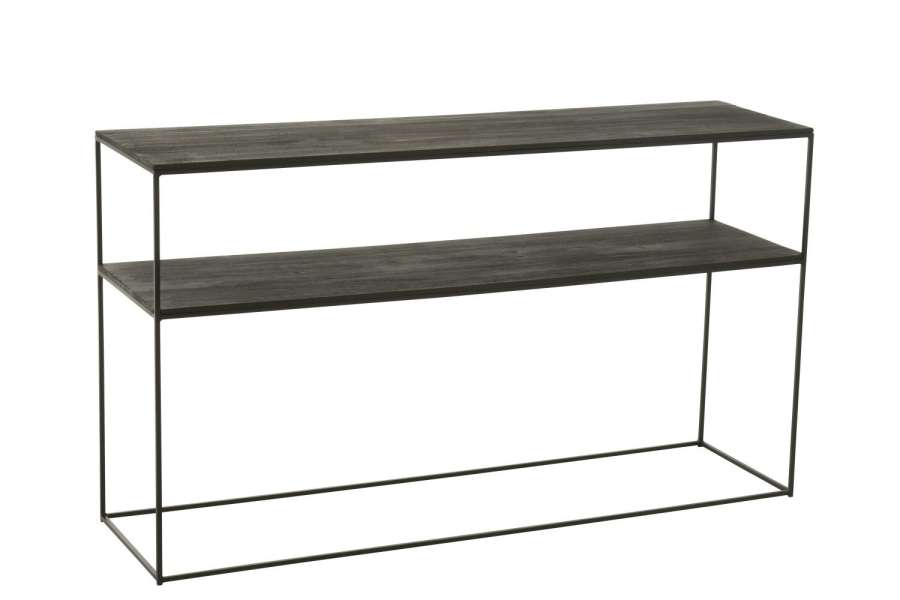 CONSOLE RECTANGLE RECYCLED WOOD/METAL BLACK