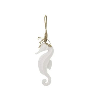 HANGER SEAHORSE MDF/ROPE WHITE