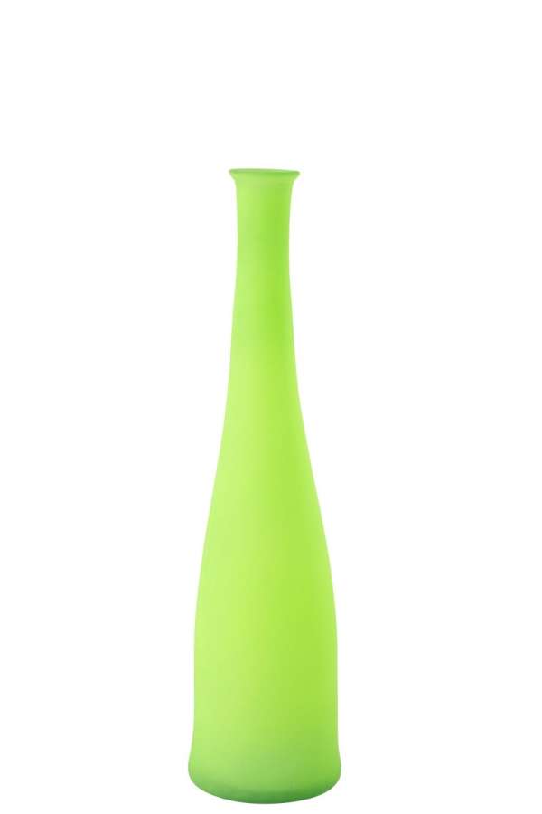 VASE BOTTLE GLASS NEON GREEN SMALL