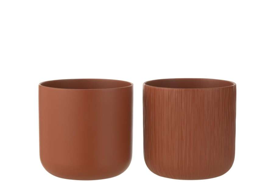 FLOWERPOT GEN CERAMIC BROWN EXTRA LARGE ASSORTMENT OF 2