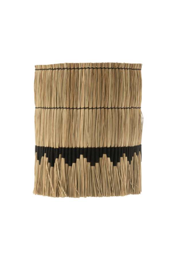 LAMPSHADE THREAD PATTERN SEAGRASS NATURAL/BLACK LARGE