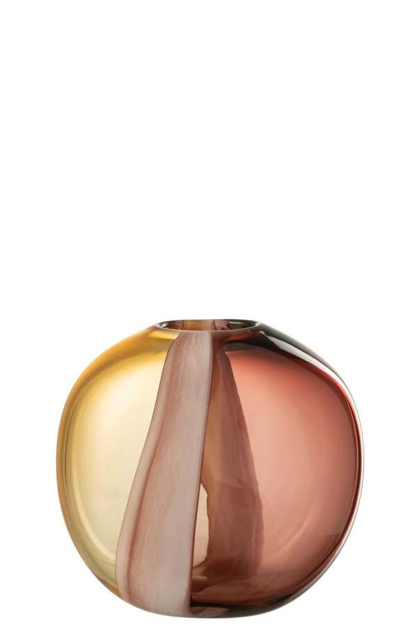 VASE ARUN GLASS BROWN/YELLOW SMALL