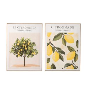 WALL DECORATION CITRONNIER CANVAS MULTICOLORED ASSORTMENT OF 2