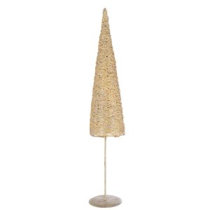 CHRISTMAS TREE ON BASE METAL/PAPER GOLD COLORED LARGE