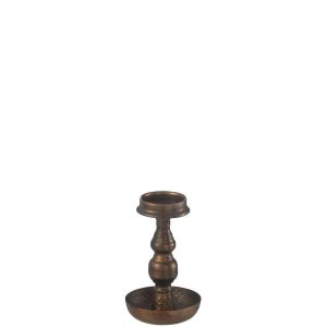 CANDLE HOLDER ANTIQUE METAL BROWN